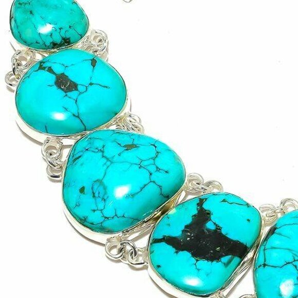 NEW - Tibetan Turquoise Handmade Sterling Adjustable Necklace - Picture 3 of 6